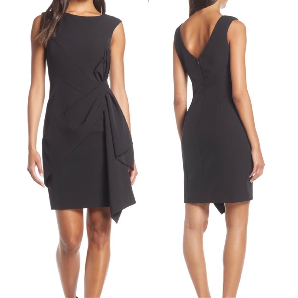 Side Drape Laguna Crepe Cocktail Dress. Size 6